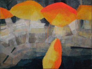 Mary Oortwijn - oranje parasols